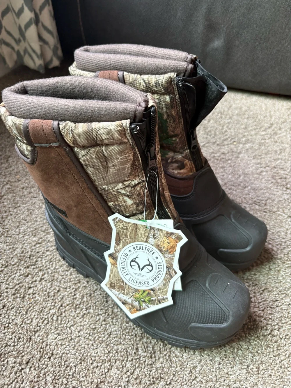 Itasca Kids Brown Camo Waterproof Rain & Snow Boots